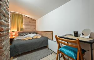 a bedroom with a bed and a desk and a table at Gorgeous Home In Bjelovar 