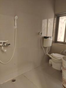 a bathroom with a shower and a toilet at Krishna Bhavan And Events in Nāgaur
