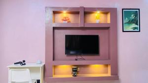 TV i/ili multimedijalni sistem u objektu Petalz Home