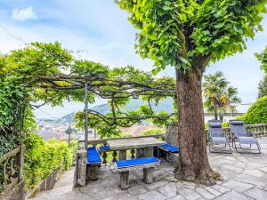 a picnic table and chairs under a tree at Holiday Home Bienna Antica by Interhome in Verbania