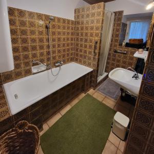Koupelna v ubytování Sachserhof Ferienwohnungen in Sachsenburg