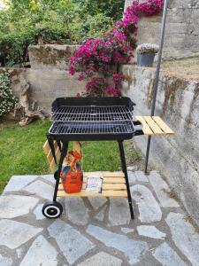 a picnic table with a pumpkin sitting on a bench at Appartamenti vistAmare - Casacromia - in Vibonati