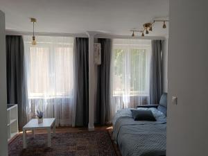 En eller flere senge i et værelse på Apartament Centrum Podjasnogórski