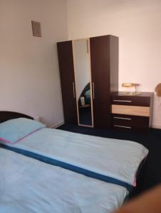 Ένα ή περισσότερα κρεβάτια σε δωμάτιο στο Garsoniera cu bucătărie Clara, Iulius Mall