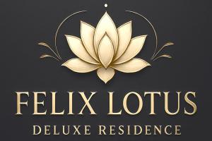 a sign with a yellow lotus flower and the words felixius deluxe at FELIX LOTUS - DeLuxe Residence in Baile Felix