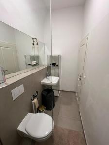 a bathroom with a toilet and a sink and a shower at To&To Apartments 1 Bedroom in Stuttgart +2 photos