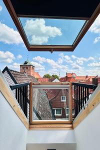 Svalir eða verönd á Das Stader Penthouse mit Dachterrassen