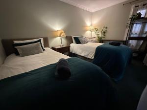two beds in a room with at Maleny Retreat - Pay 3 Stay 4 nights! First 3 bookings only! in Booroobin