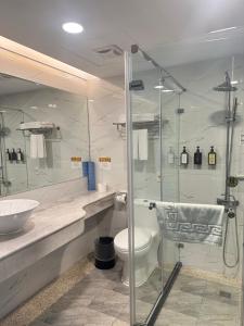 Koupelna v ubytování Menippe Hotel Kaohsiung