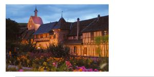 a large building with a garden in front of it at Chambres D'hotes Du Vignoble in Riquewihr