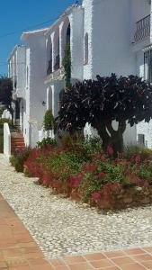 a building with a bunch of flowers in front of it at El Capistrano Sur in Nerja