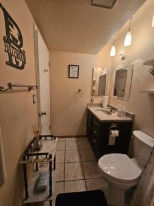 ラスベガスにあるAffordable 2br-2ba Condo - Extra Amenitiesのトイレと洗面台付きのバスルーム