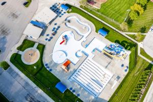 an overhead view of a building with a pool at Beachwood Ave, Avon Lake in Avon Lake