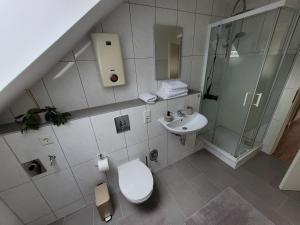 Koupelna v ubytování Gemütliches Dachapartment + 5 fotografií