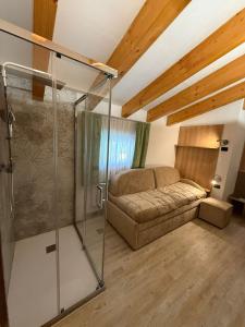 Koupelna v ubytování Hotel Villa Fosine