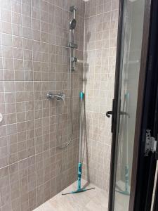 una doccia con soffione in un bagno di Opera Vama Veche a Vama Veche