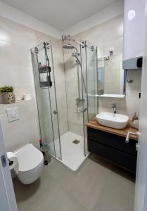 Koupelna v ubytování Apartament Slatine No 1