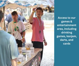 access to our games entertainment area including drinking games karaoke at Munich Oktoberfest and Springfest All-Inclusive Festival Camping in Munich +13 photos