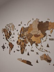 a map of the world on a wall at Valle Cinque in Fano