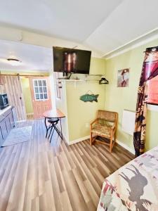 TV a/nebo společenská místnost v ubytování The Lodge at Ute Lake aka Yucca Motel and Cabins, Logan, NM