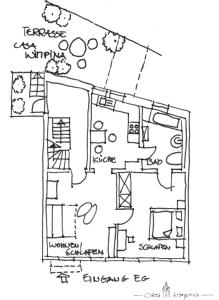 Půdorys ubytování Casa Wimpina - geschmackvolles Appartement im Herzen der Altstadt