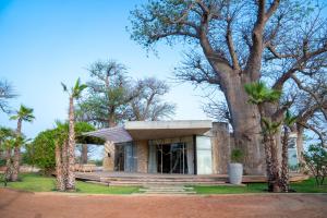 NguékokhにあるCasa del Toro Luxury Ranchの前に木がある家