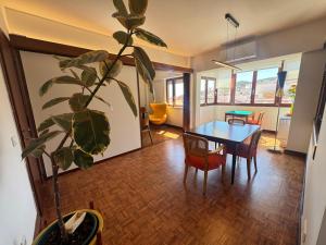 a living room with a table and a plant at Sesimbra Universal in Sesimbra