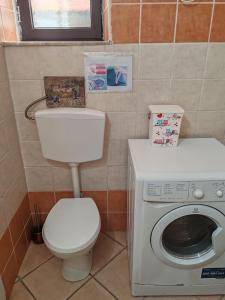 萨萨里Mulino 1的带马桶和洗衣机的小浴室