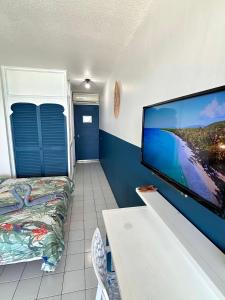 TV a/nebo společenská místnost v ubytování Suite Caraïbe vue mer