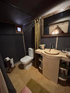 梅尔祖卡Amadjar Nomadic Tents的带马桶和水槽的浴室 更多41张照片