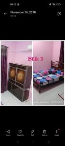 a picture of a pink room with a bed at Ñídä Âdlèë Hômèstày Sïk Kédãh in Kampong Sungai Terap