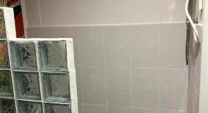 a bathroom with a broken window in a shower at River Jam Amphawa in Amphawa +115 photos