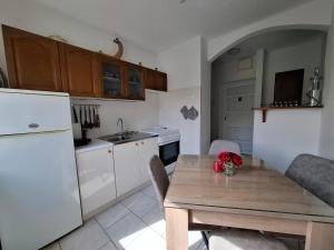 Kuchyň nebo kuchyňský kout v ubytování Apartman Gara