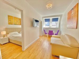 Posteľ alebo postele v izbe v ubytovaní Steiner Residences Vienna Nestroyplatz