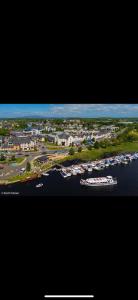 a view of a harbor with boats in the water at Albert Lock Bungalow 5 minute drive from Carrick in Carrick on Shannon
