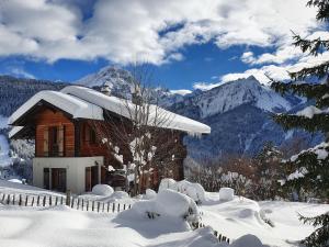 Grand chalet rustique à Gryon, avec vue et cheminée durante l'inverno