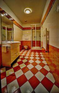 Ett badrum på Motel U Krbu