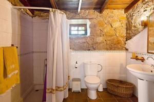 a bathroom with a toilet and a sink at Acogedora Casa Rural en Gran Canaria in La Culata +16 photos