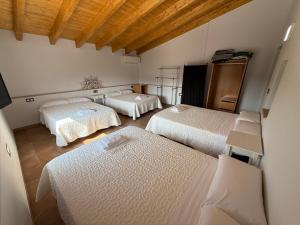 a room with three beds in a room at VILLA RINCON DEL BUITRE in Moratalla +85 photos