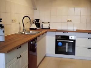 ピルナにあるLa Palomaのシンクとコンロのあるキッチン