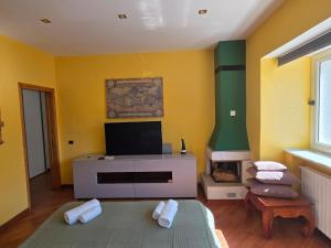 Televisyen dan/atau pusat hiburan di Dépendance Crasta with exclusive parking near Herculaneum +21 gambar