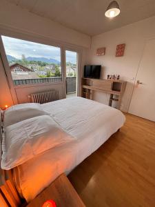 Postel nebo postele na pokoji v ubytování Le Central parking et 15 minutes à pied du lac