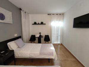 TV a/nebo společenská místnost v ubytování Hostal Turbon