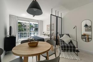 Ένα ή περισσότερα κρεβάτια σε δωμάτιο στο Cómodo estudio con estilo en Recoleta