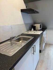 eine Küche mit Spüle und Herd in der Unterkunft Marie home in Brüssel + 7 Fotos