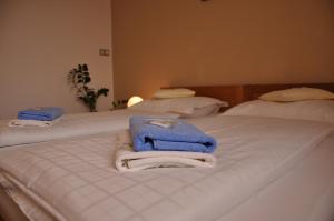 Tempat tidur dalam kamar di Hotel Lions Plzen