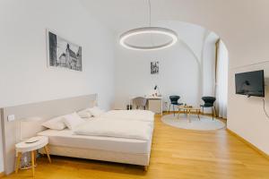 TV a/nebo společenská místnost v ubytování Hotel Benedict