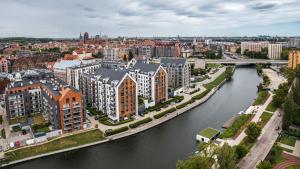 Výhľad na mesto Gdansk alebo výhľad na mesto priamo z apartmánu