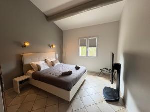 Posteľ alebo postele v izbe v ubytovaní "La villa Mariam" Jacuzzi Piscine Jardin Pétanque + 37 fotografií