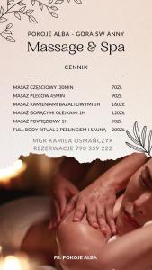Lázně a/nebo wellness v ubytování Alba Góra Św Anny Restauracja i Pokoje